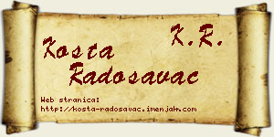 Kosta Radosavac vizit kartica